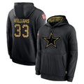 D.Cowboys #33 Javonte Williams Player Black Salute to Service Pullover Hoodies Limited Ldoa Stitched Jerseys