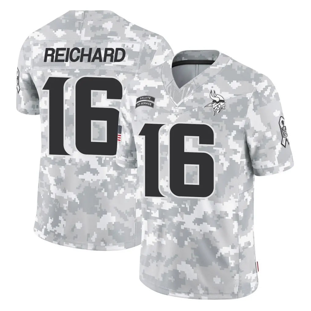 M.Vikings #16 Will Reichard Player Arctic Camo Salute To Service Limited Game Ldoa Stitched Jerseys