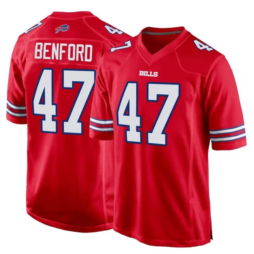 B.Bills #47 Christian Benford Player Red Home Game Ldoa Stitched Jerseys