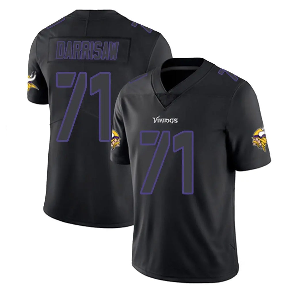 M.Vikings #71 Christian Darrisaw Player Black Impact LImited Home Game Ldoa Stitched Jerseys