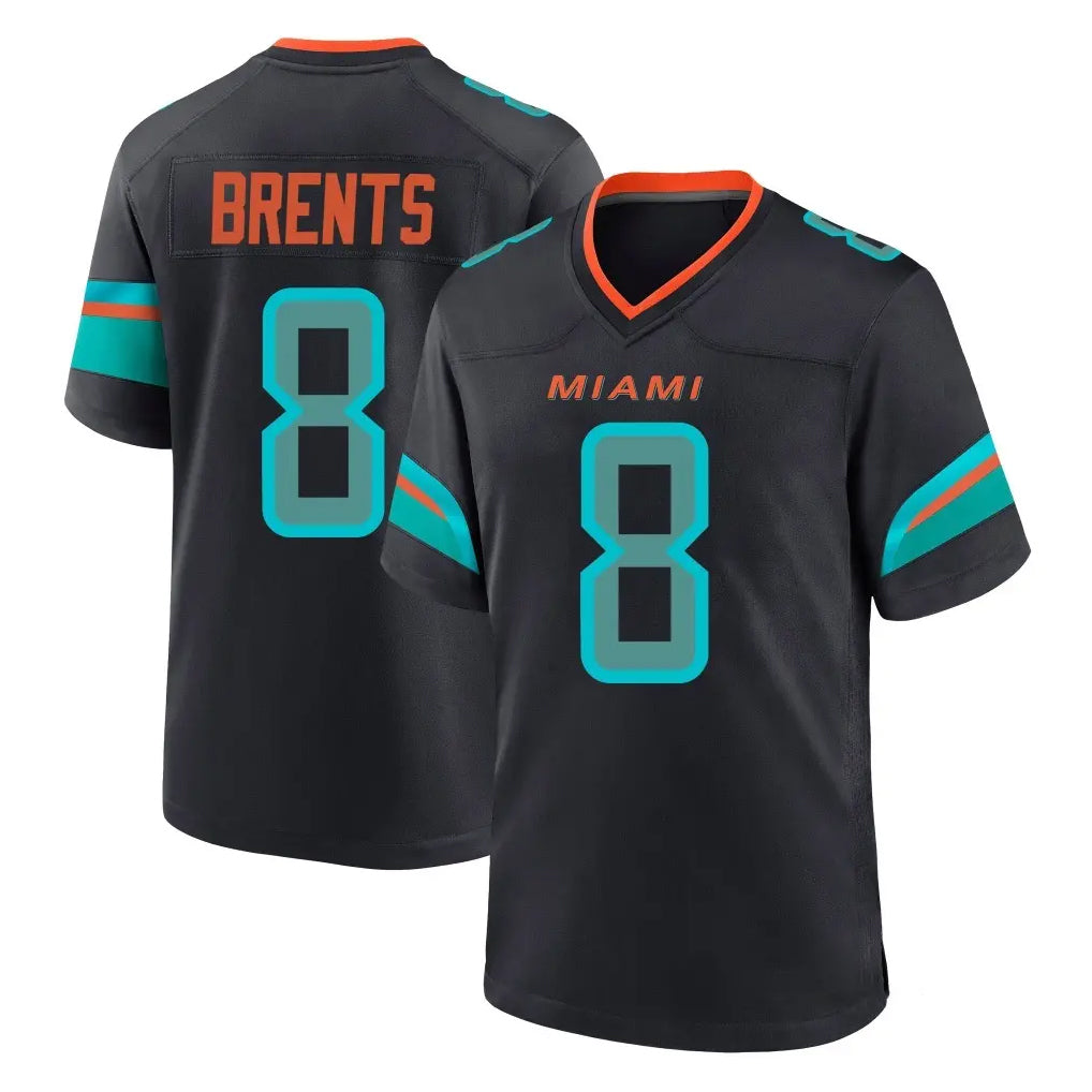 M.Dolphins #8 JuJu Brents Player Black Pitch Rivalries Collection Home Game Ldoa Stitched Jerseys
