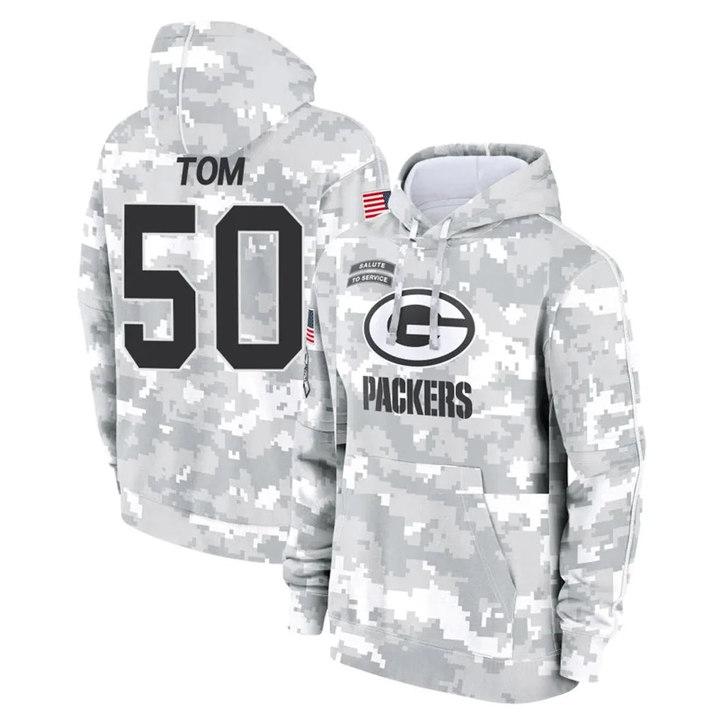 GB.Packers #50 Zach Tom Player Arctic Camo Salute to Service Hoodies Limited Game Ldoa Stitched Jerseys