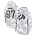 LA.Rams #97 Poona Ford Player Arctic Camo Salute to Service Hoodies Limited Game Ldoa Stitched Jerseys
