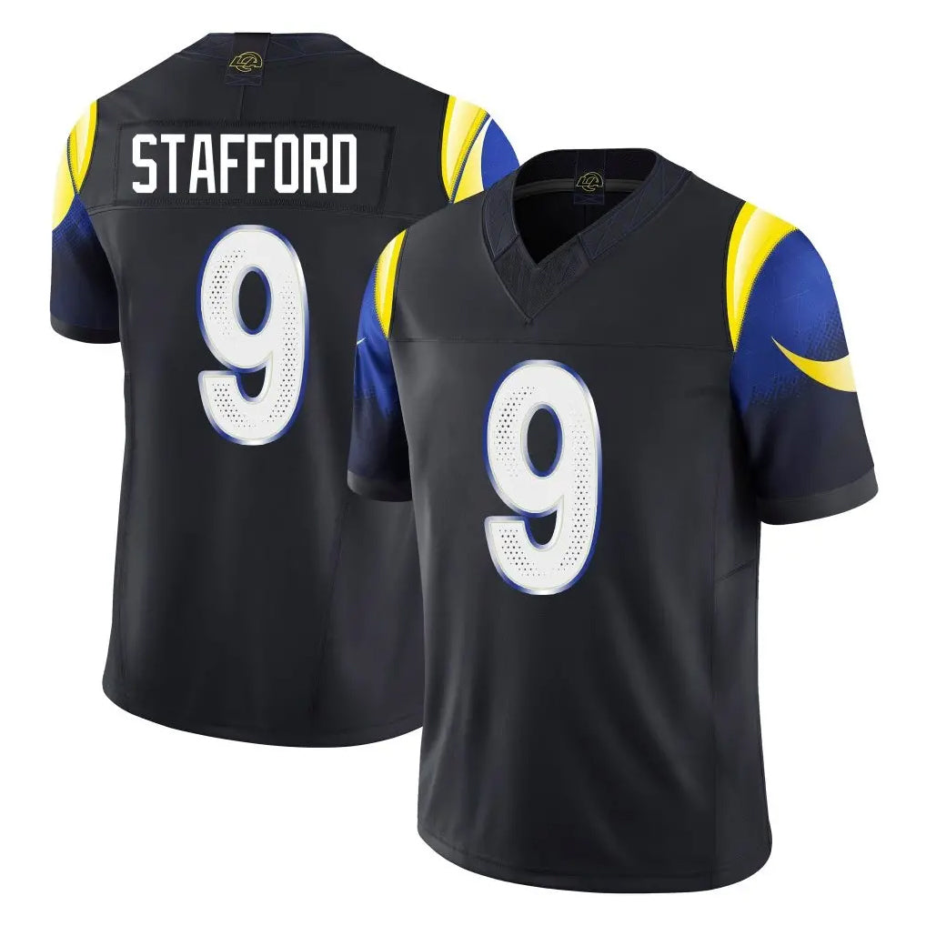 LA.Rams #9 Matthew Stafford Player Black Midnight Rivalries Collection Limited Home Game Ldoa Stitched Jerseys