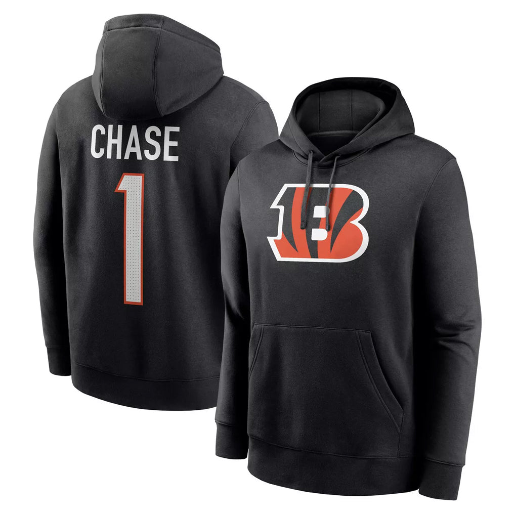 C.Bengals #1 Ja'Marr Chase Player Black Salute to Service Pullover Hoodies Game Ldoa Stitched Jerseys