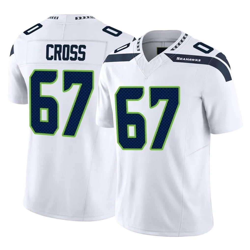 S.Seahawks #67 Charles Cross Player White Limited Vapor F.U.S.E. Home Game Ldoa Stitched Jerseys