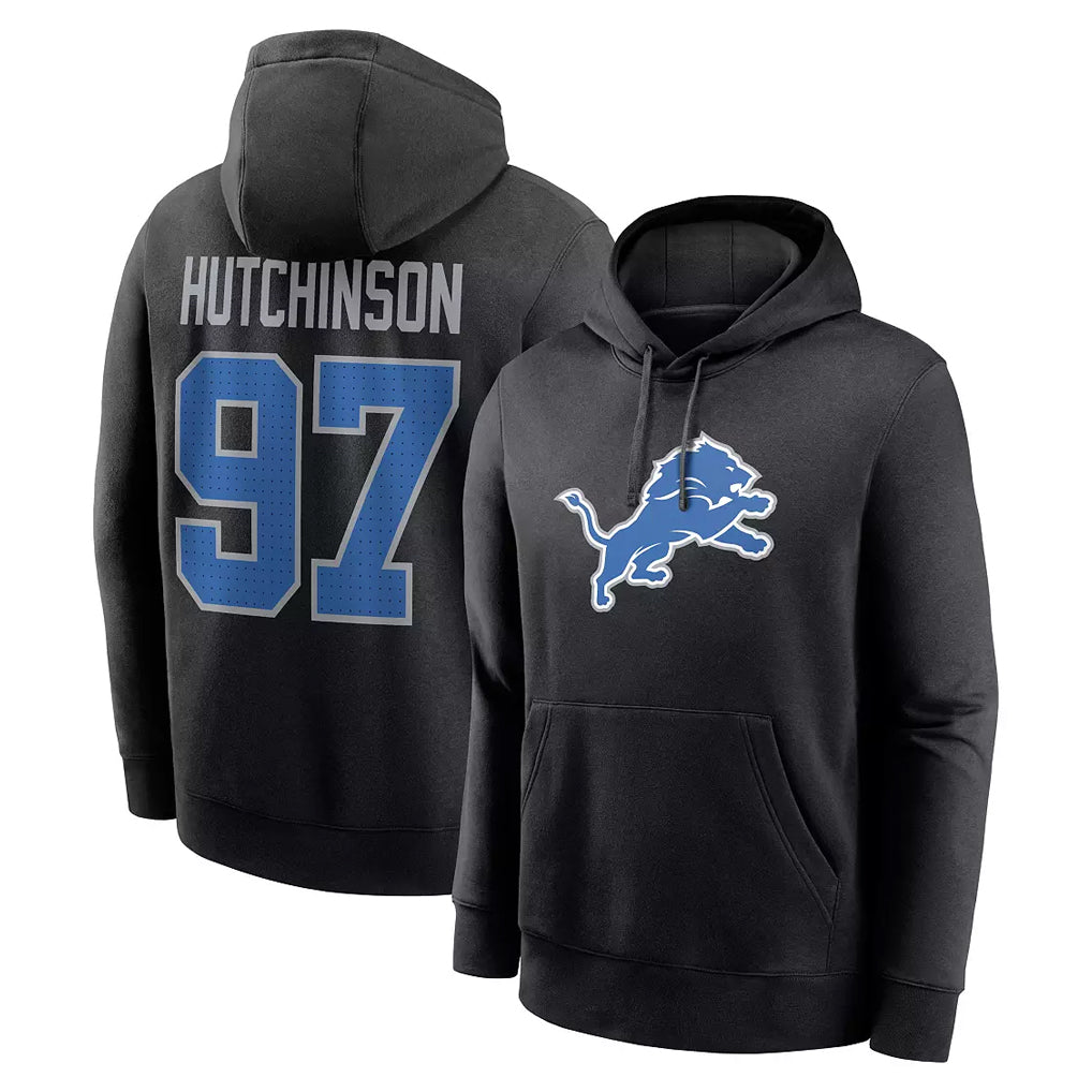 D.Lions #97 Aidan Hutchinson Player Black Pullover Hoodies Limited Game Ldoa Stitched Jerseys