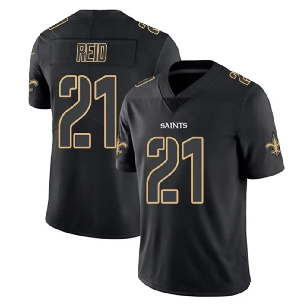 NO.Saints #21 Justin Reid Player Black Impact Limited Home Game Ldoa Stitched Jerseys