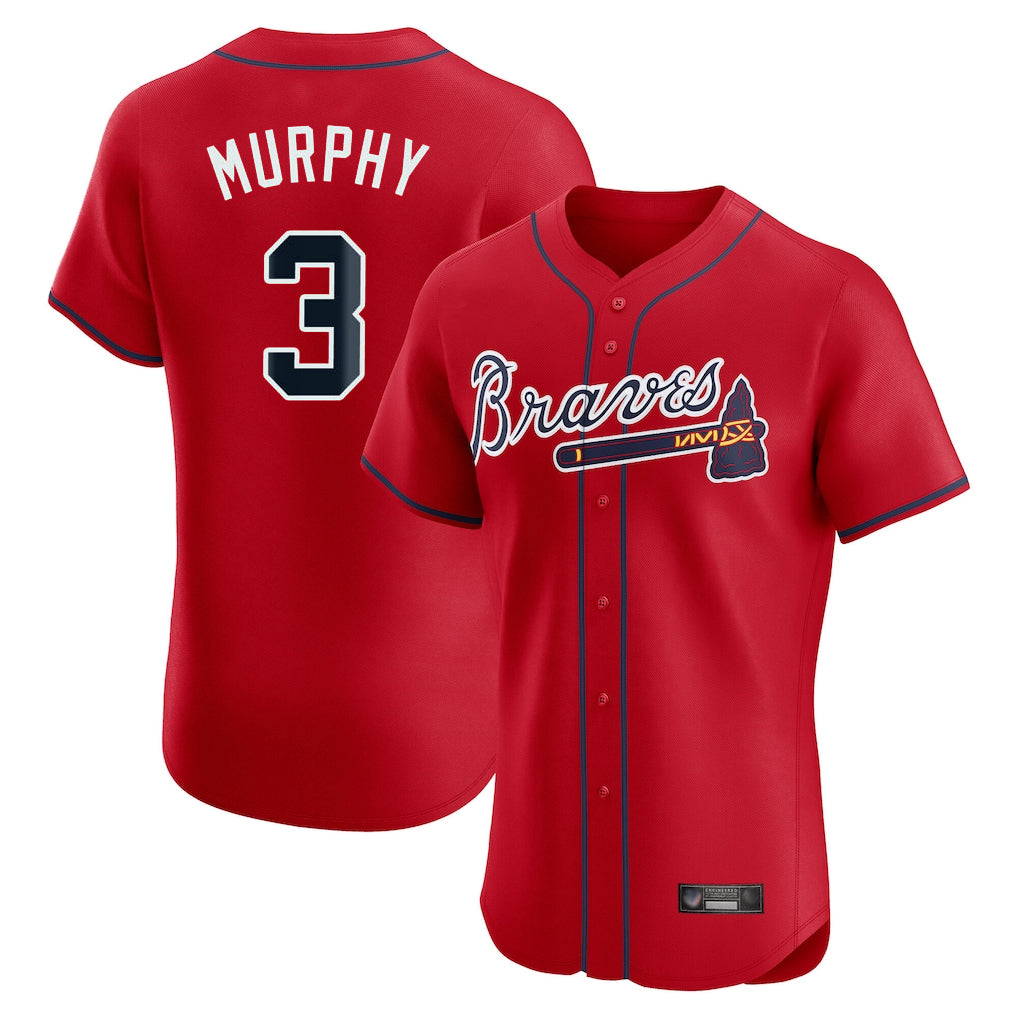 A.Braves #3 Dale Murphy Player Red Limited Elite Home Game Ldoa Stitched Jerseys