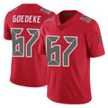 TB.Buccaneers #67 Luke Goedeke Player Red Limited Color Rush Home Game Ldoa Stitched Jerseys