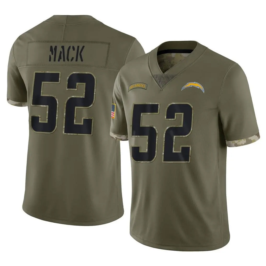 LA.Chargers #52 Khalil Mack Player Olive Salute To Service Limited Ldoa Stitched Jerseys