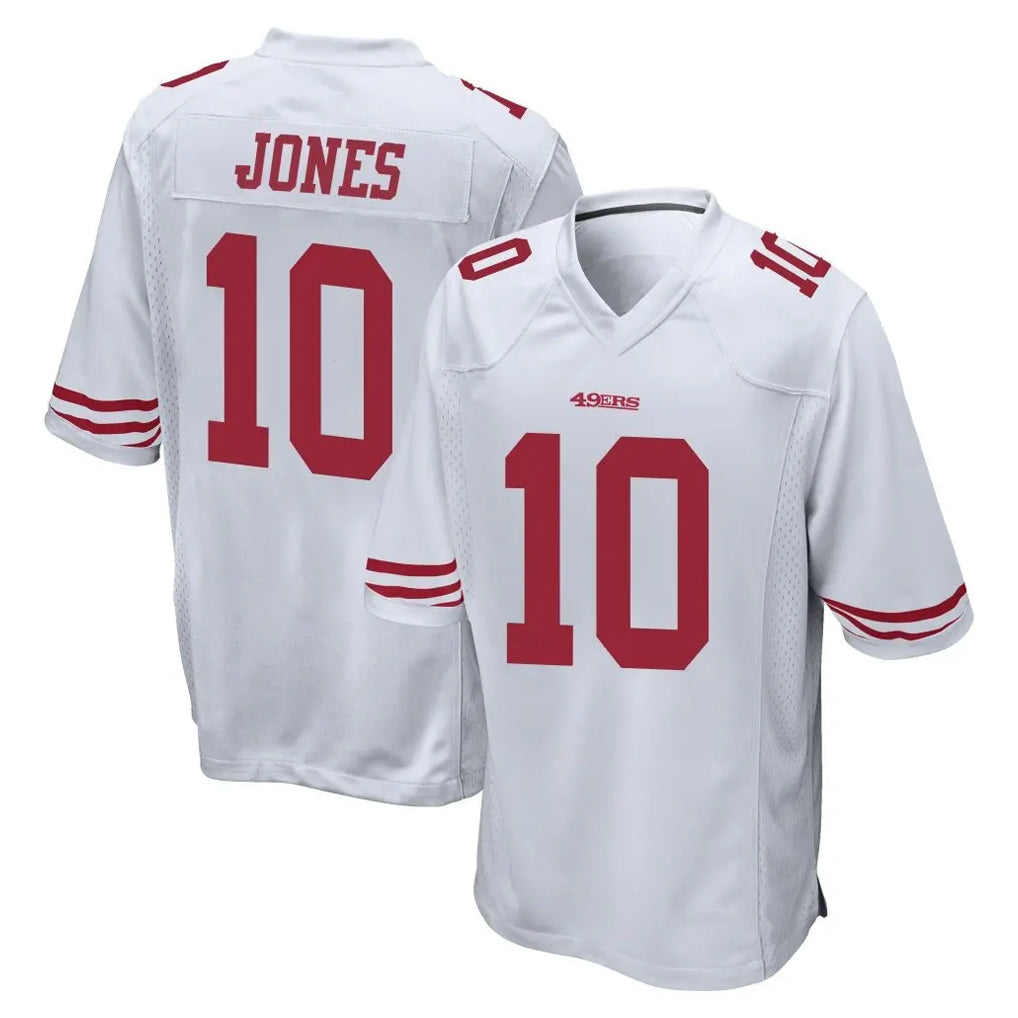 SF.49ers #10 Mac Jones Player White Home Game Ldoa Stitched Jerseys