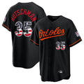 B.Orioles #35 Adley Rutschman Player Black USA 250 Fourth of July Home Game Ldoa Stitched Jerseys