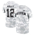 B.Bills #12 Jim Kelly Player Arctic Camo Salute to Service T-Shirt Hoodies Ldoa Stitched Jerseys