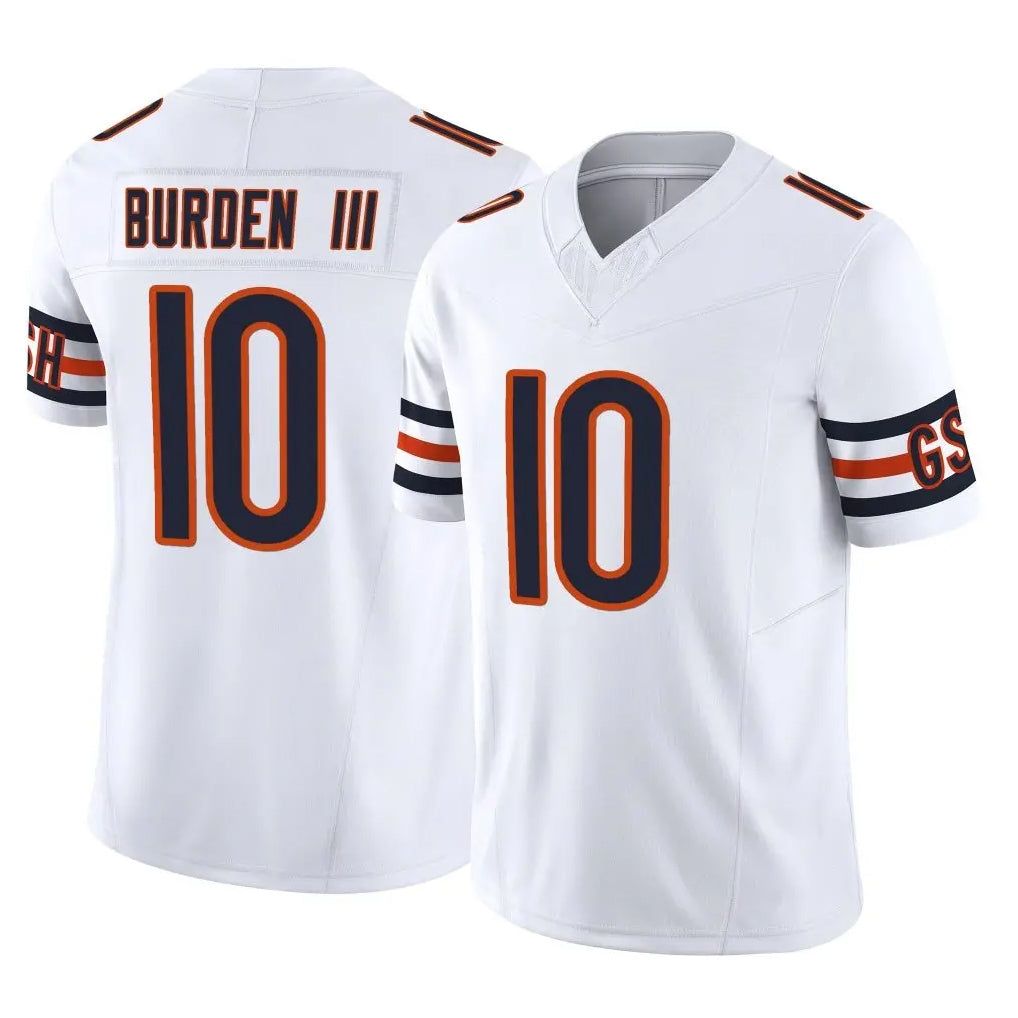 C.Bears #10 Luther Burden III Player White Vapor F.U.S.E. Limited Home Game Ldoa Stitched Jerseys