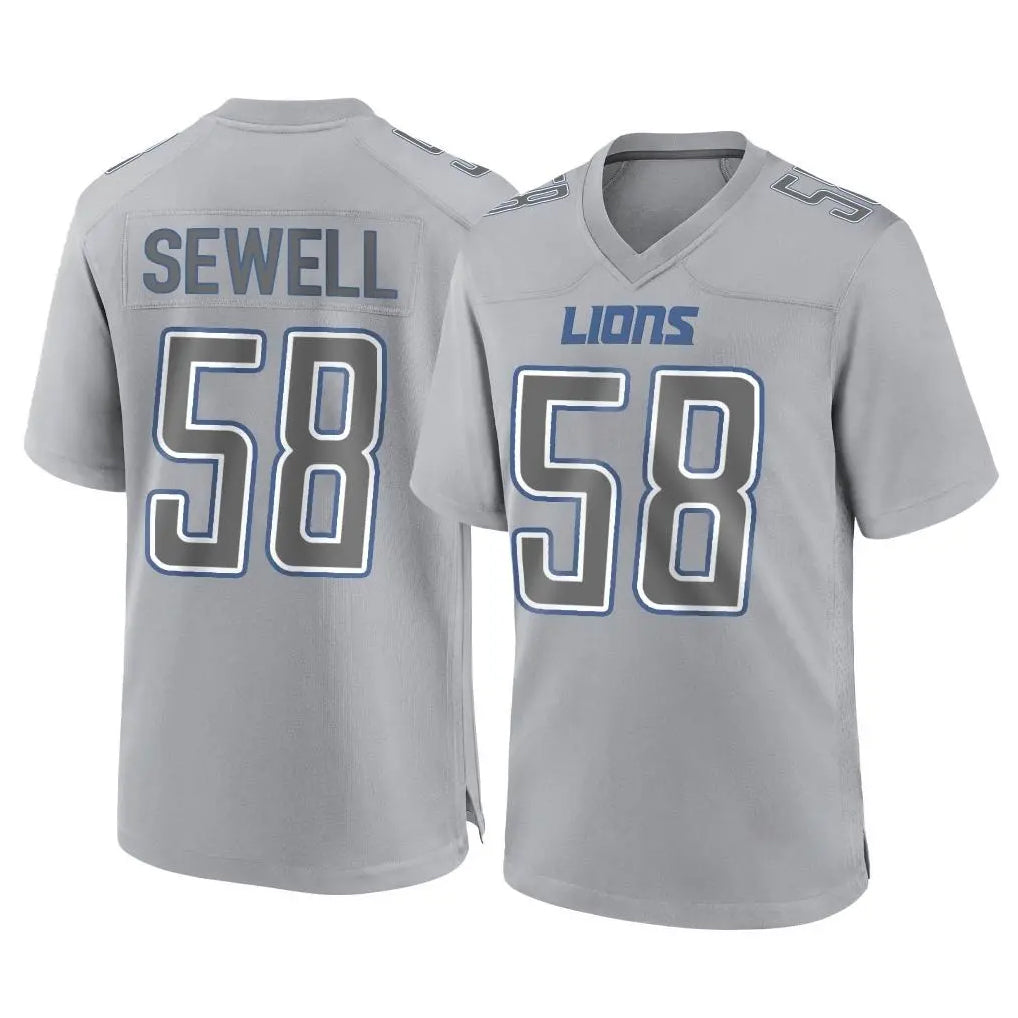 D.Lions #58 Penei Sewell Player Gray Atmosphere Fashion Home Game Ldoa Stitched Jerseys