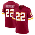 W.Commanders #22 Jacory Croskey-Merritt Player Burgundy Game Home Ldoa Stitched Jerseys
