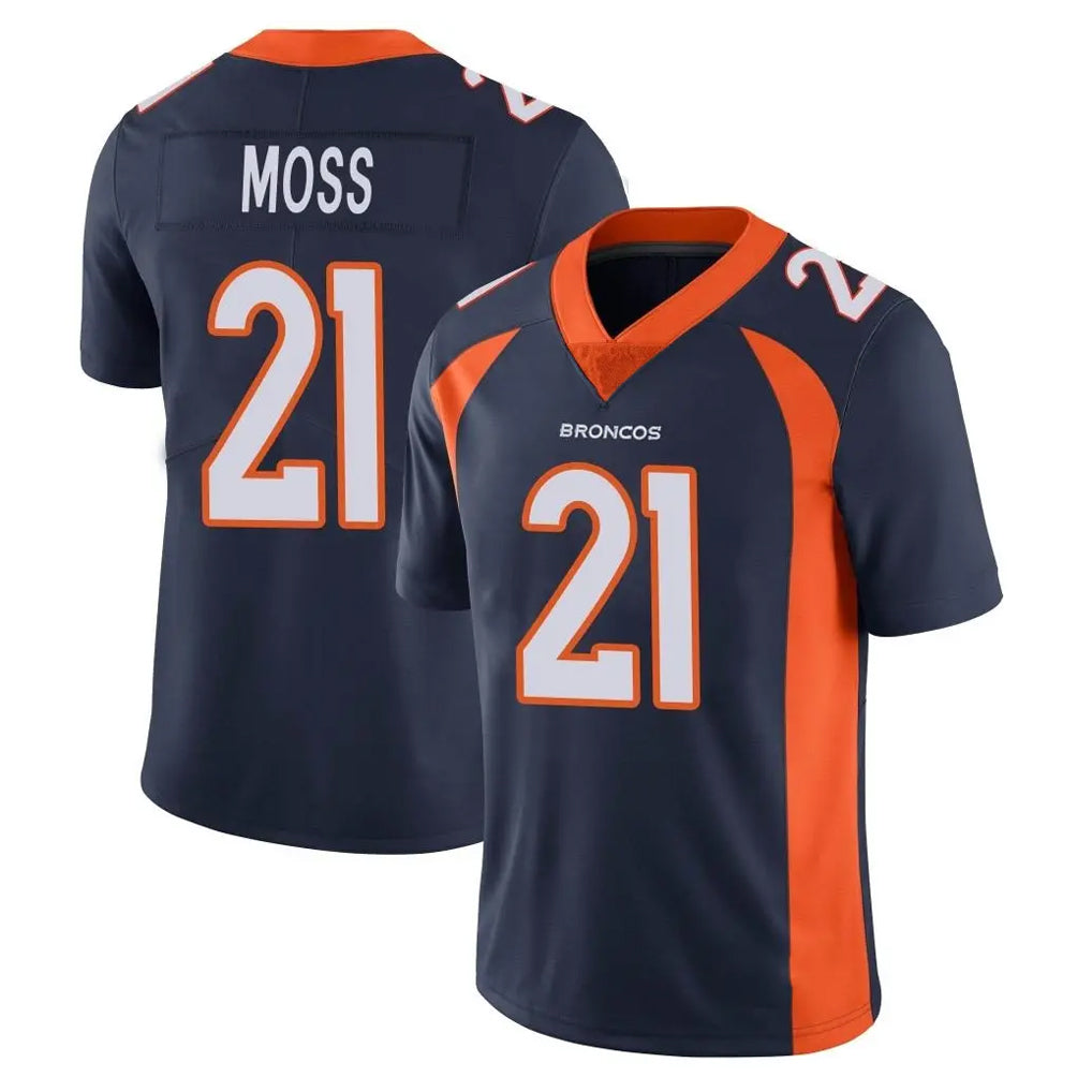 D.Broncos #21 Riley Moss Player Navy Vapor Untouchable Limited Game Ldoa Stitched Jerseys