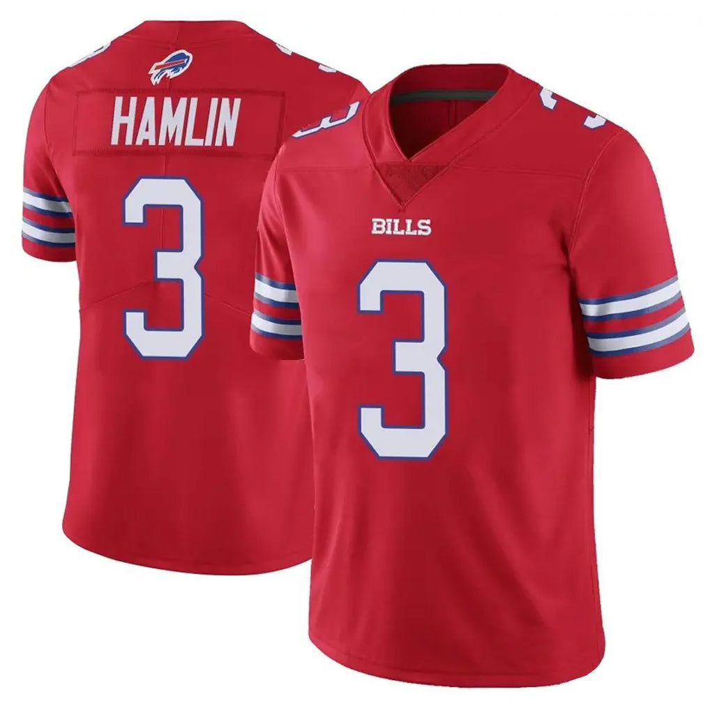 B.Bills #3 Damar Hamlin Player Red Vapor Untouchable Limited Ldoa Stitched Jerseys