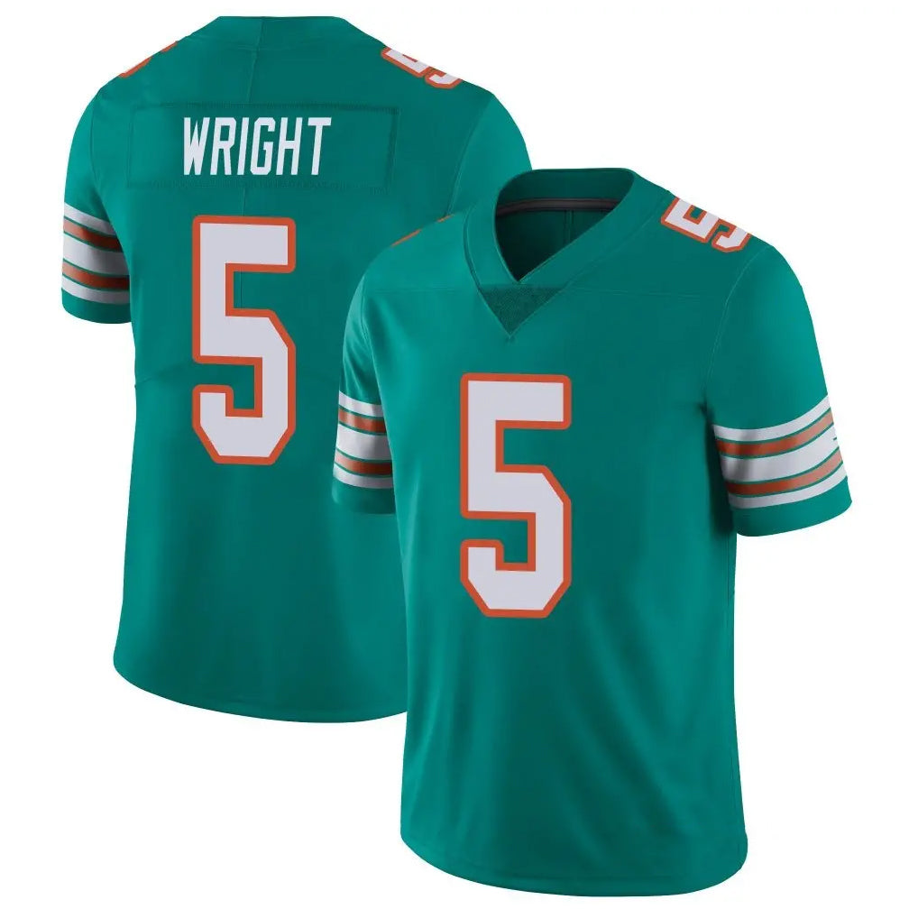 M.Dolphins #5 Jaylen Wright Player Aqua Limited Alternate Vapor Untouchable Home Game Ldoa Stitched Jerseys
