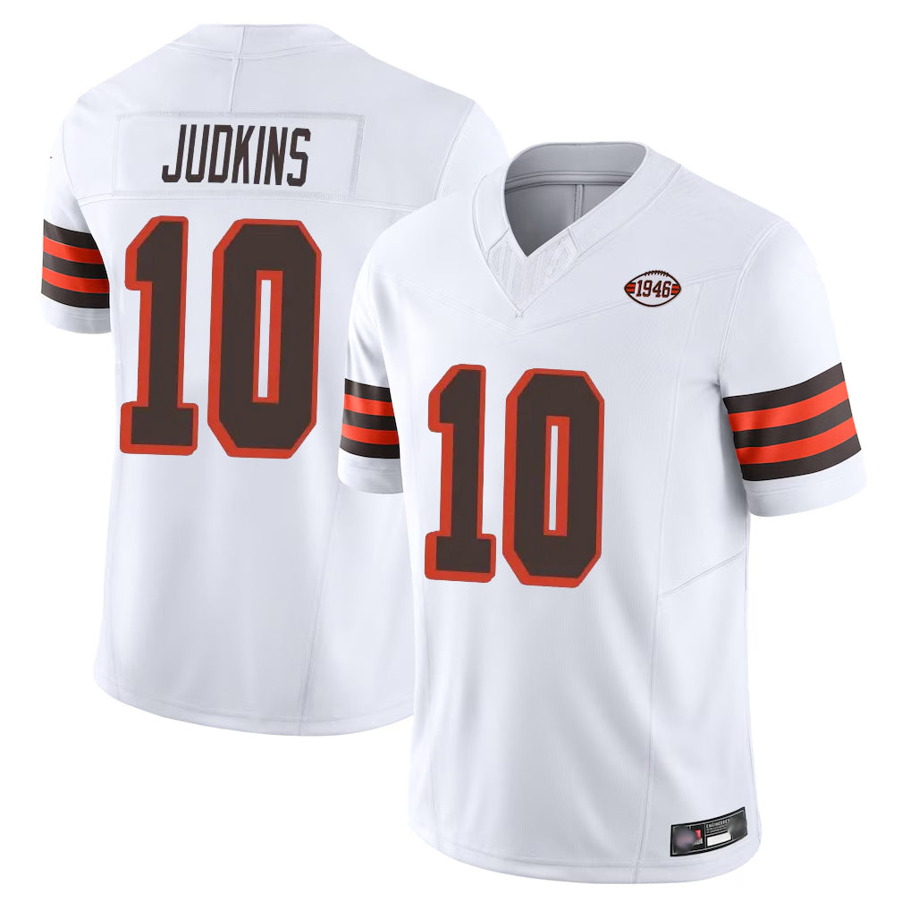 C.Browns #10 Quinshon Judkins Player White Limited Vapor F.U.S.E. Alternate Game Ldoa Stitched Jerseys