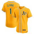 Athletics #1 Denzel Clarke Player Gold Limited Elite Home Game Ldoa Stitched Jerseys