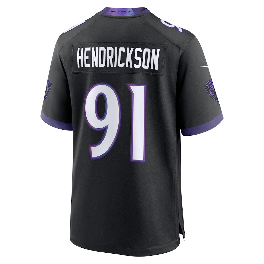 B.Ravens #91 Trey Hendrickson Player Black Home Game Ldoa Stitched Jerseys