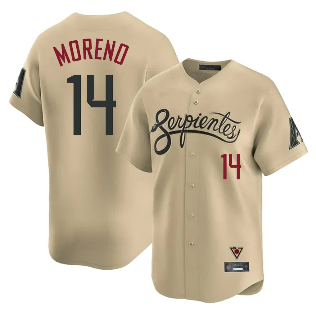 A.Diamondbacks #14 Gabriel Moreno Player Tan City Connect Limited Home Game Ldoa Stitched Jerseys