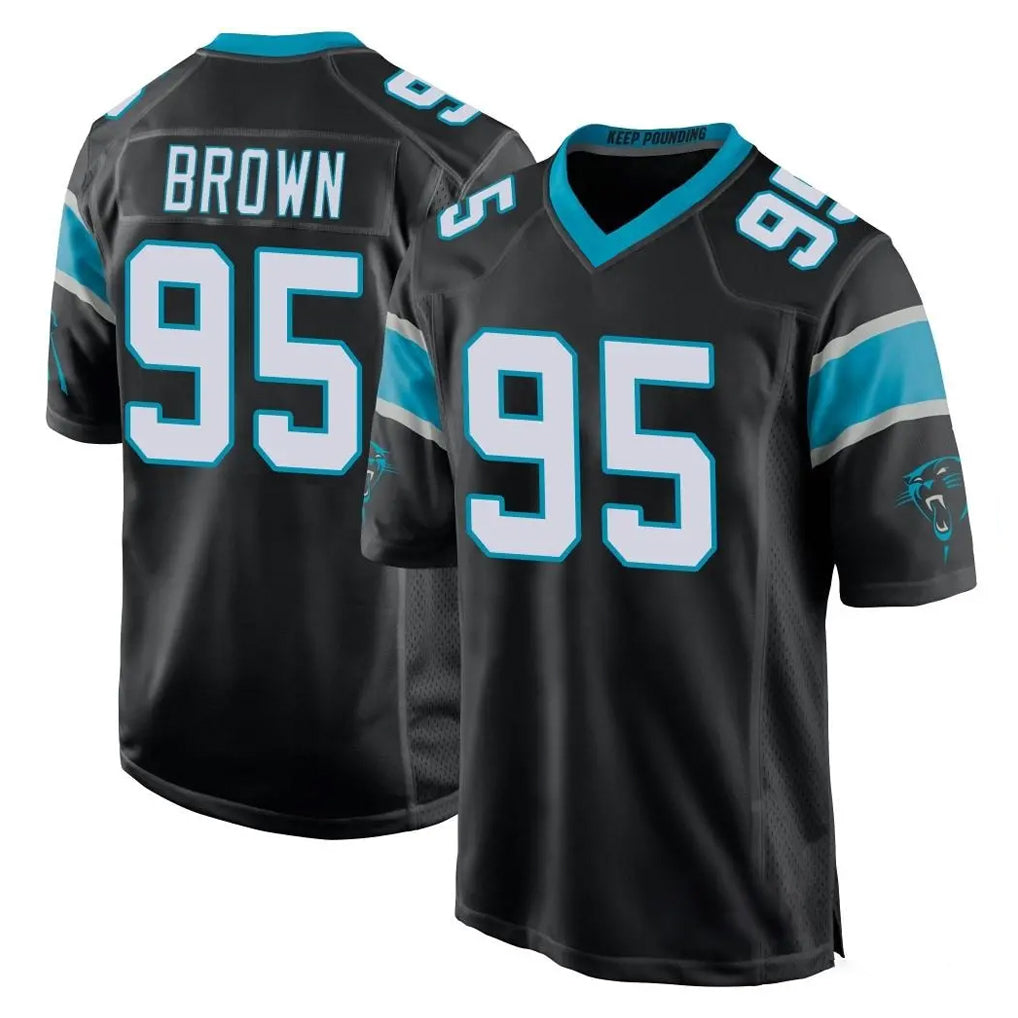 C.Panthers #95 Derrick Brown Player Black Game Ldoa Stitched Jerseys
