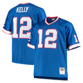 B.Bills #12 Jim Kelly Player Royal Mitchell & Ness Big & Tall 1990 Retired Replica Limited Ldoa Stitched Jerseys