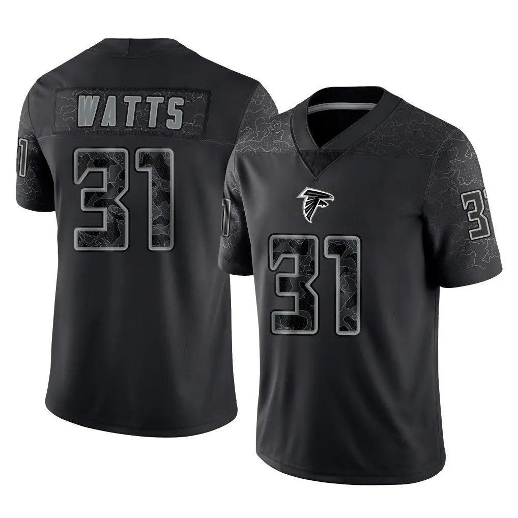 A.Falcons #31 Xavier Watts Player Black RFLCTV Limited Game Ldoa Stitched Jerseys