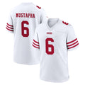 SF.49ers #6 Malik Mustapha Player White Game Home Ldoa Stitched Jerseys