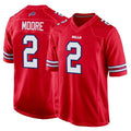 B.Bills #2 DJ Moore Player Red Home Game Ldoa Stitched Jerseys