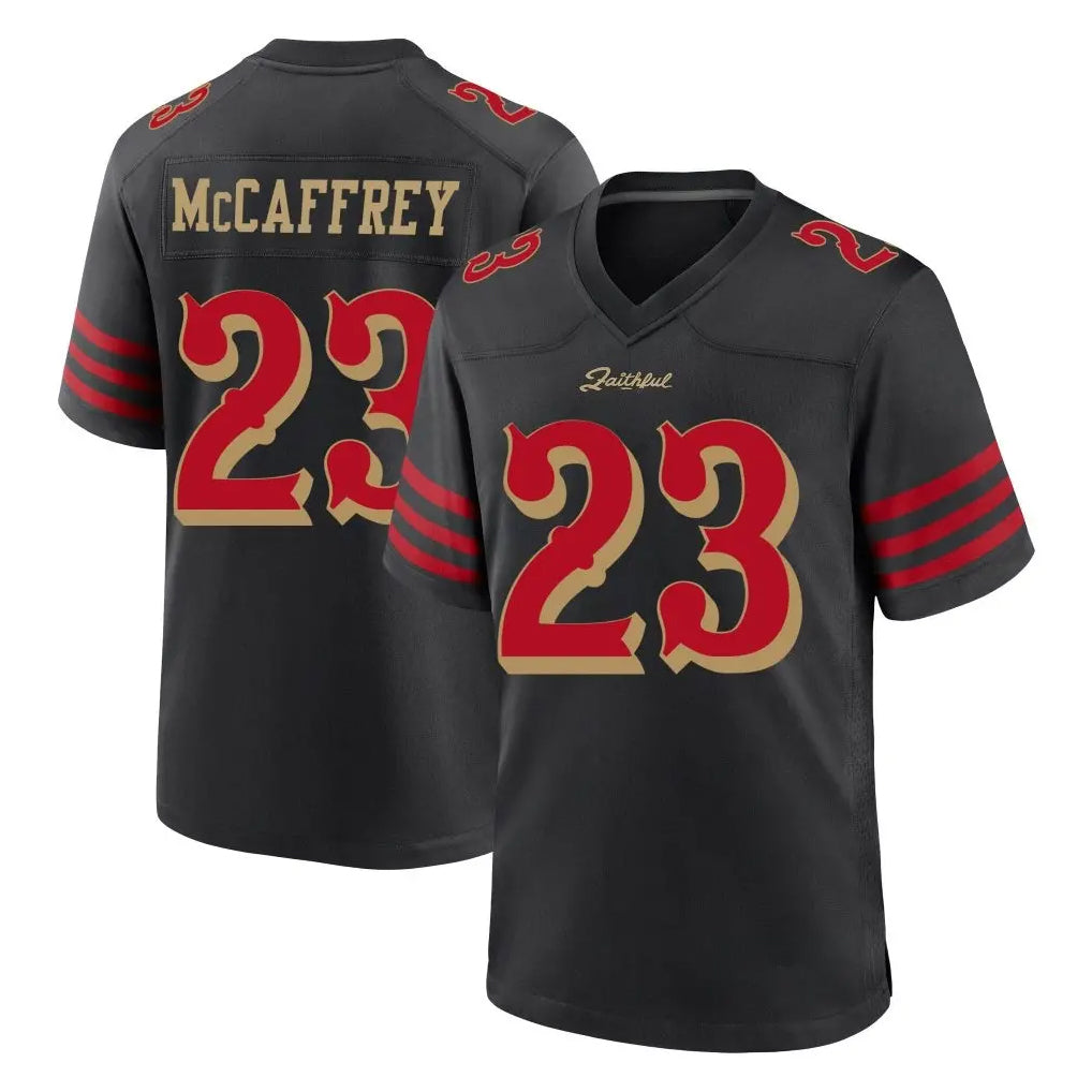 SF.49ers #23 Christian McCaffrey Player Black Rivalries Collection Home Game Ldoa Stitched Jerseys
