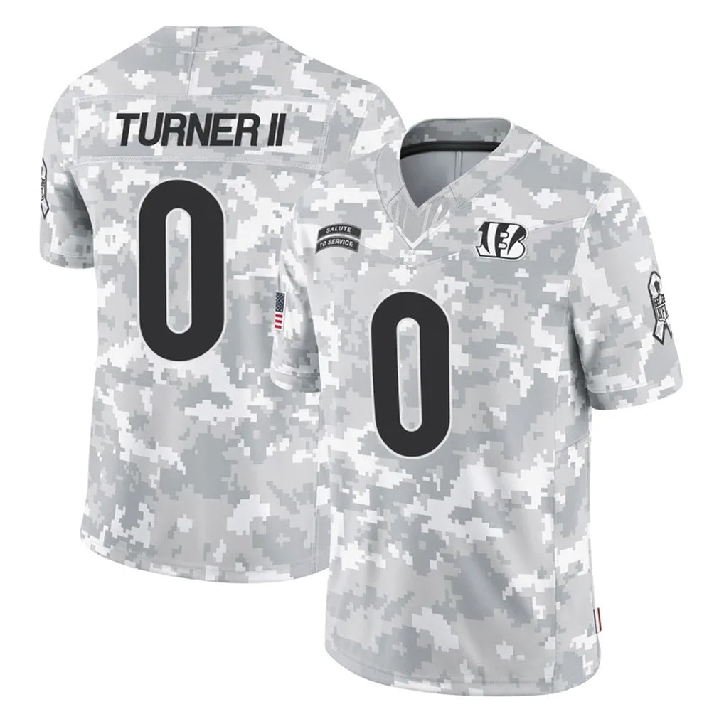 C.Bengals #0 DJ Turner II Player Arctic Camo Salute to Service Limited Ldoa Stitched Jerseys