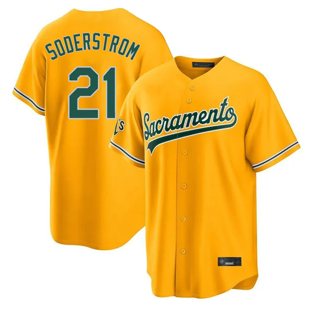 Athletics #21 Tyler Soderstrom Player Gold Home Game Ldoa Stitched Jerseys