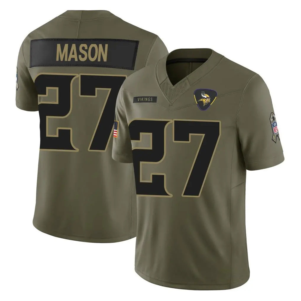 M.Vikings #27 Jordan Mason Player Olive 2025 Salute To Service Limited Game Ldoa Stitched Jerseys