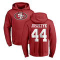 SF.49ers #44 Kyle Juszczyk Player Red LOGO Pullover Hoodies Home Game Ldoa Stitched Jerseys