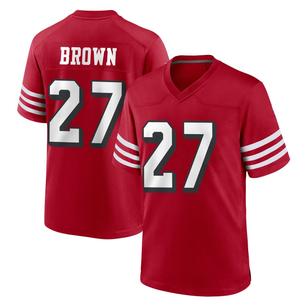 SF.49ers #27 Ji'Ayir Brown Player Red Limited Alternate Home Game Ldoa Stitched Jerseys
