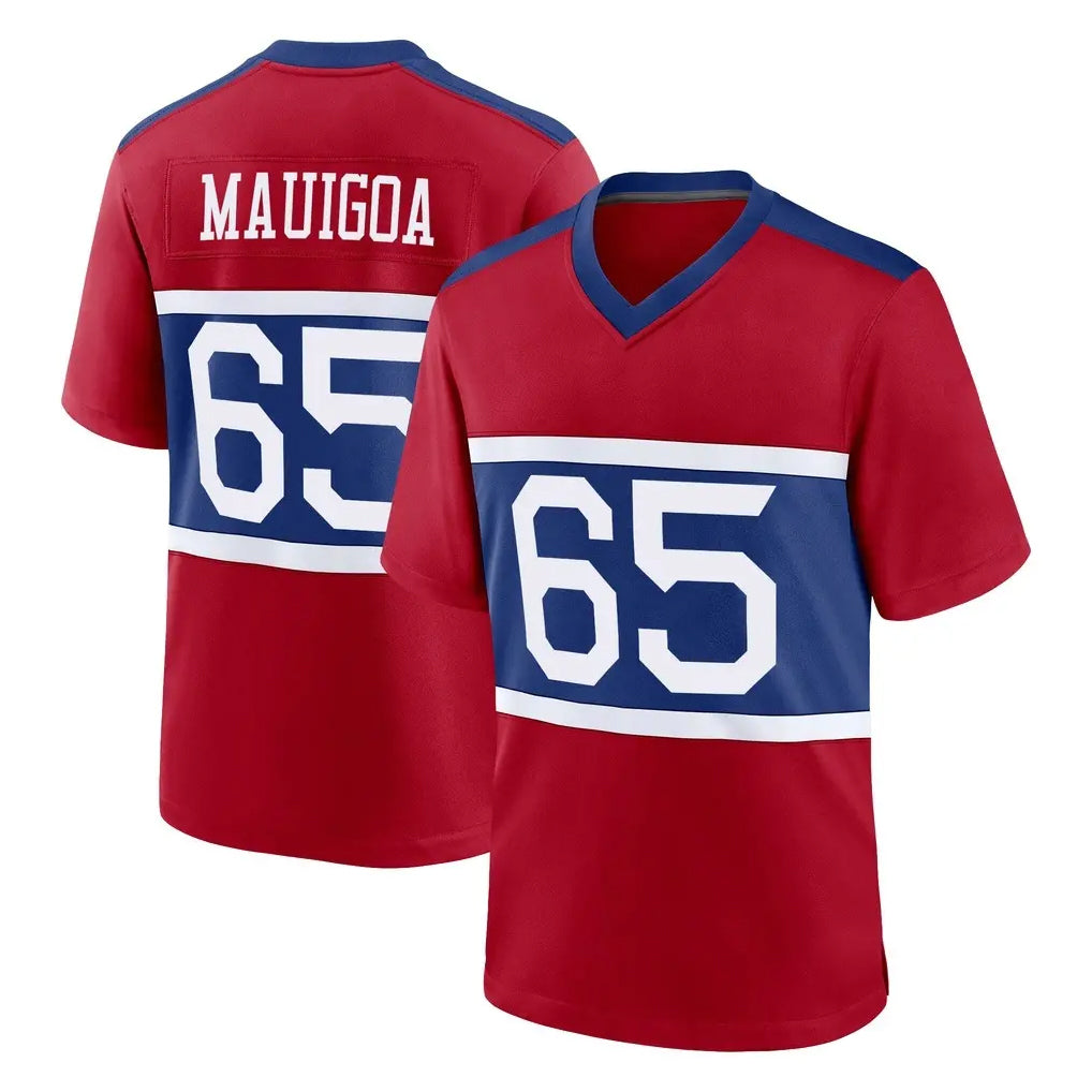 NY.Giants #65 Francis Mauigoa Player Red Century Home Game Ldoa Stitched Jerseys