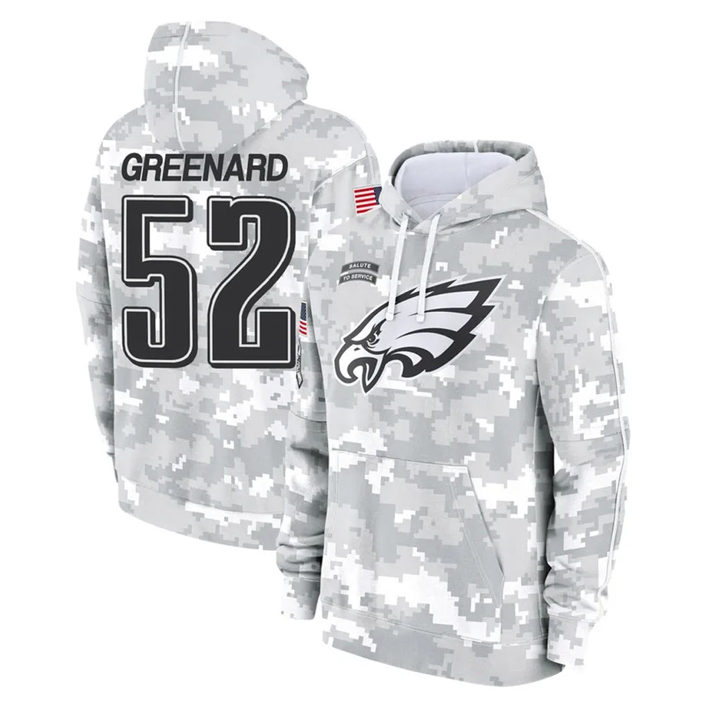 P.Eagles #52 Jonathan Greenard Player Arctic Camo Salute to Service Pullover Hoodies Limited Game Ldoa Stitched Jerseys