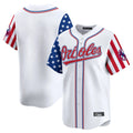 B.Orioles Blank Player White Independence Day Vapor Premier Home Game Ldoa Stitched Jerseys
