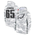 P.Eagles #65 Lane Johnson Player Arctic Camo Salute to Service Pullover Hoodies Limited Game Ldoa Stitched Jerseys
