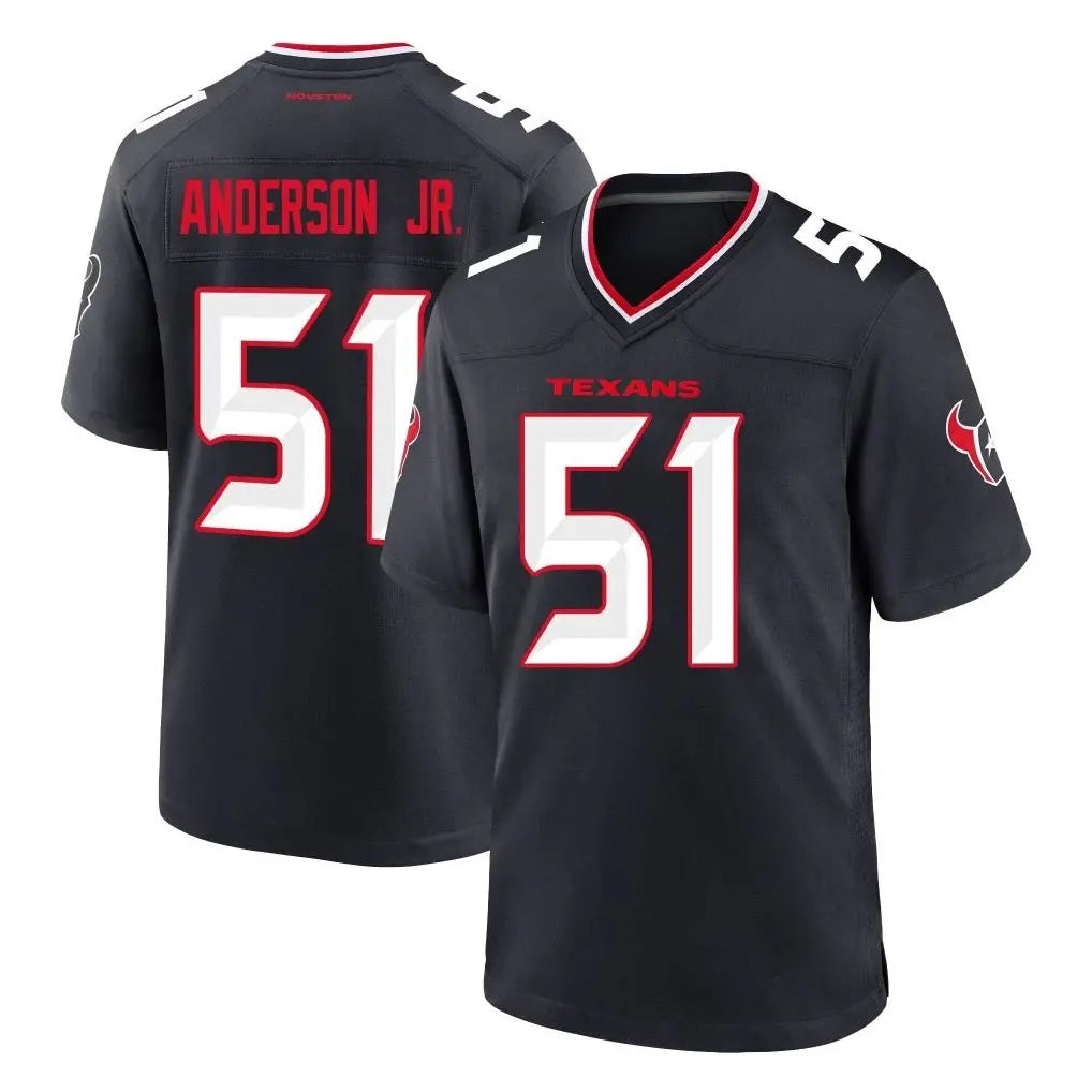H.Texans #51 Will Anderson Jr. Player Navy Team Home Game Ldoa Stitched Jerseys