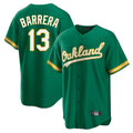Athletics #13 Luis Barrera Player Kelly Green Home Game Ldoa Stitched Jerseys