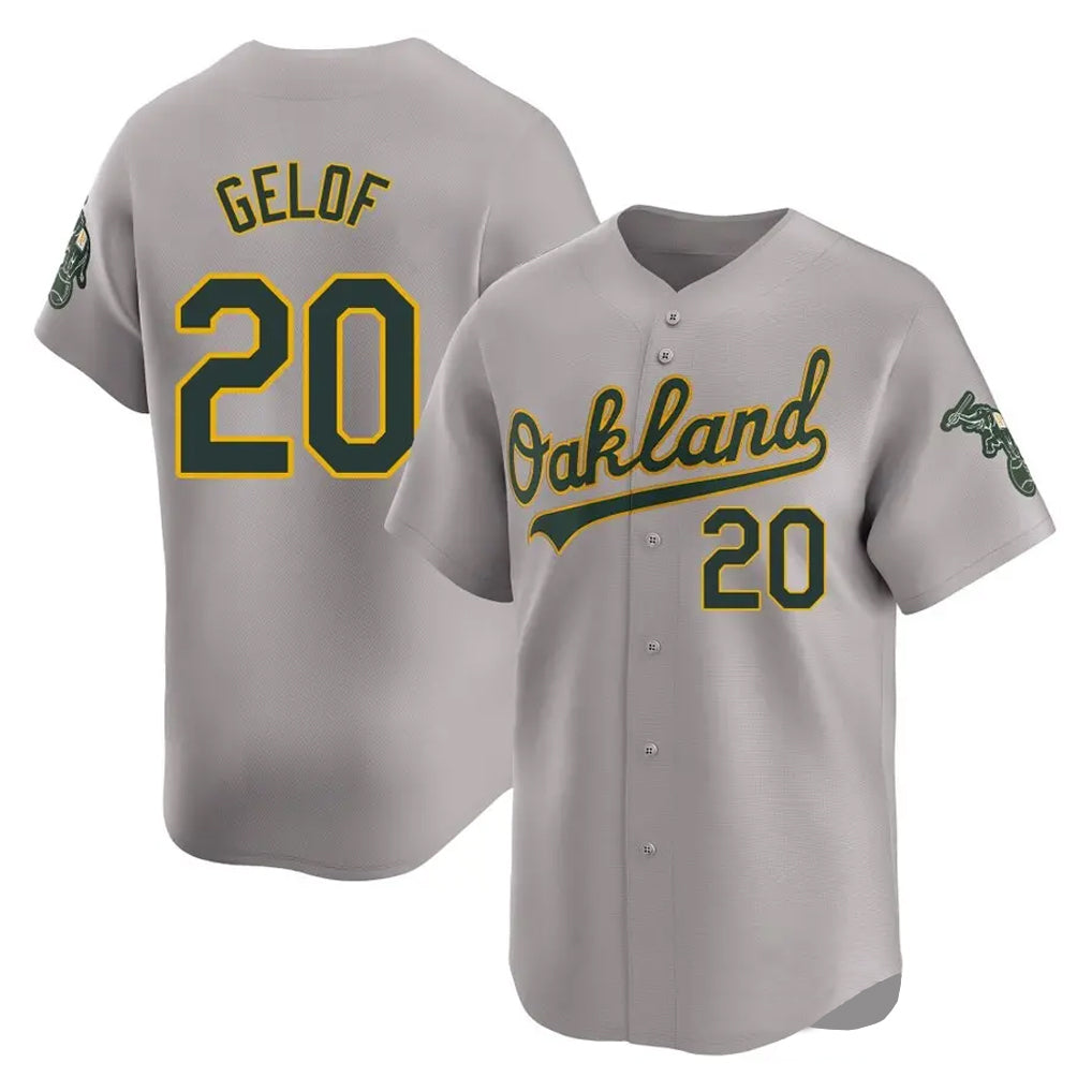 Athletics #20 Zack Gelof Player Gray Road Limited Home Game Ldoa Stitched Jerseys