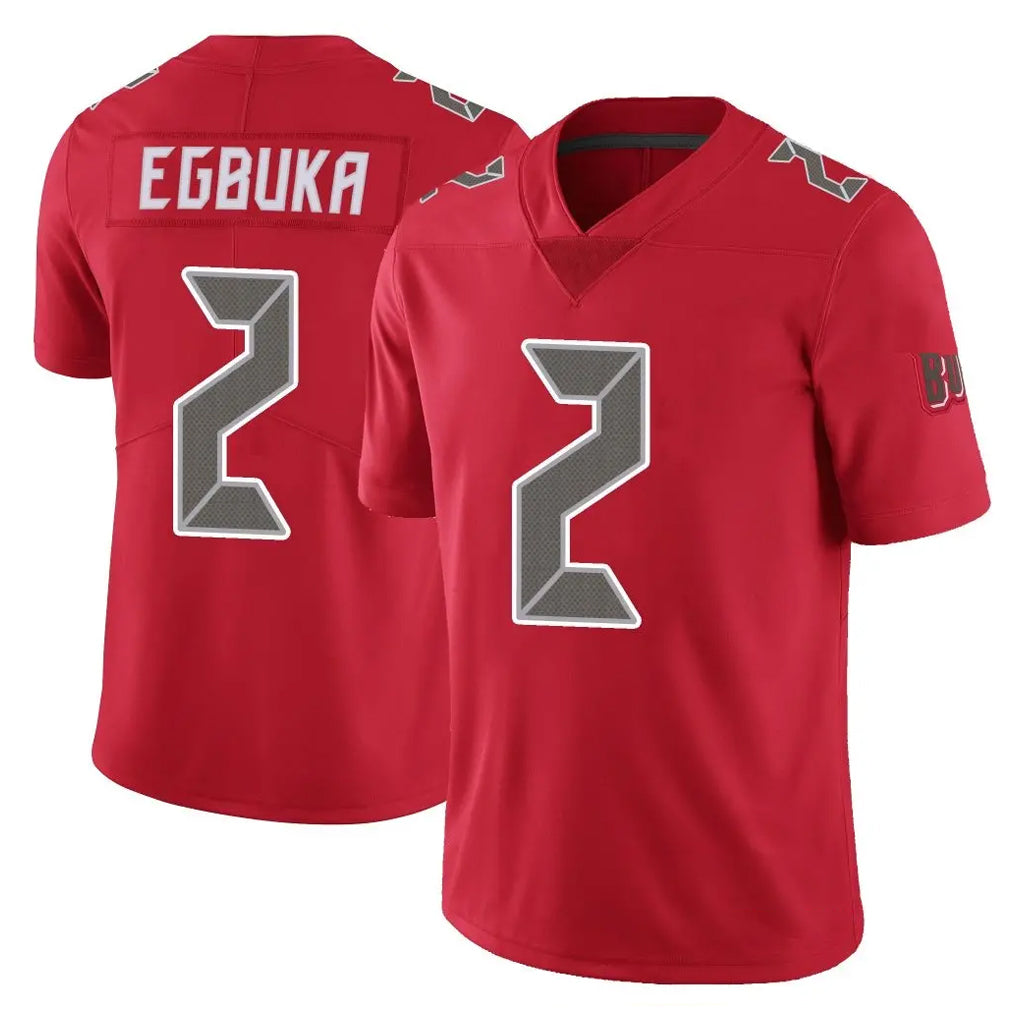 TB.Buccaneers #2 Emeka Egbuka Player Red Limited Color Rush Home Game Ldoa Stitched Jerseys