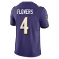 B.Ravens #4 Zay Flowers Player Purple Vapor F.U.S.E. Limited Home Game Ldoa Stitched Jerseys