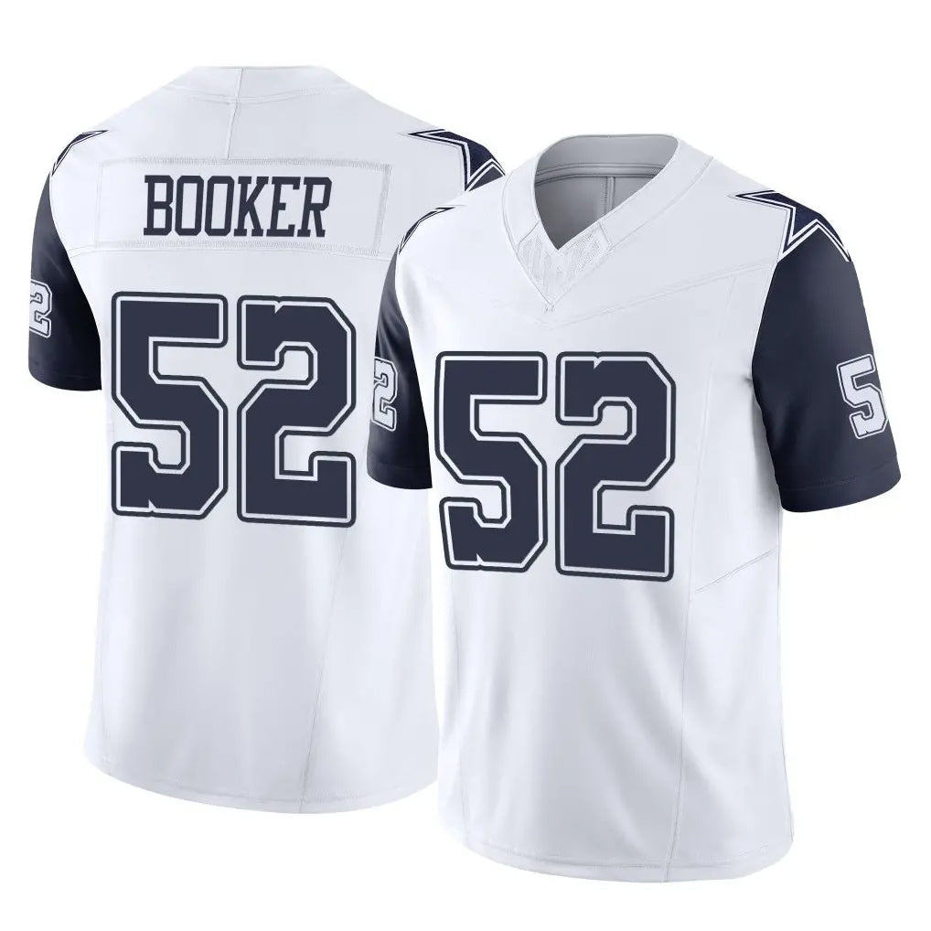 D.Cowboys #52 Tyler Booker Player White-Navy Limited Vapor F.U.S.E. Home Game Ldoa Stitched Jerseys