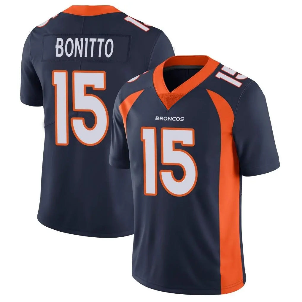 D.Broncos #15 Nik Bonitto Player Navy Vapor Untouchable Limited Game Ldoa Stitched Jerseys